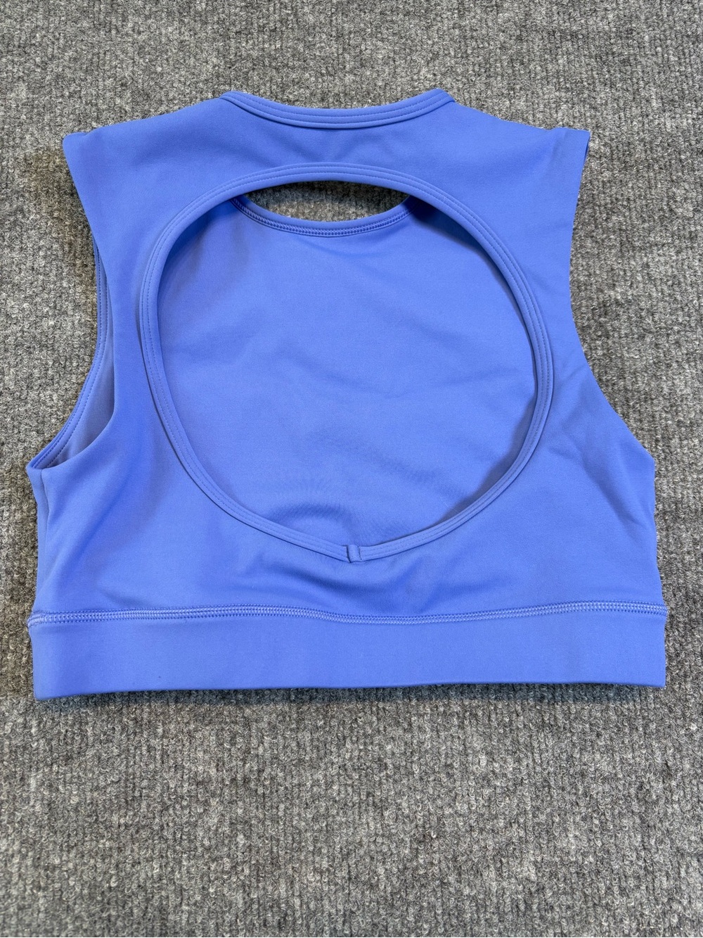 SET Active Sportysleeve Bra Periwinkle Blue High Neck Cutout Crop Tank M - Picture 8 of 8